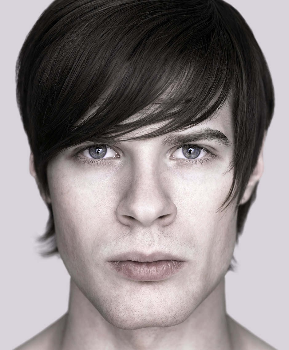 Frontal portrait of a young hip man
