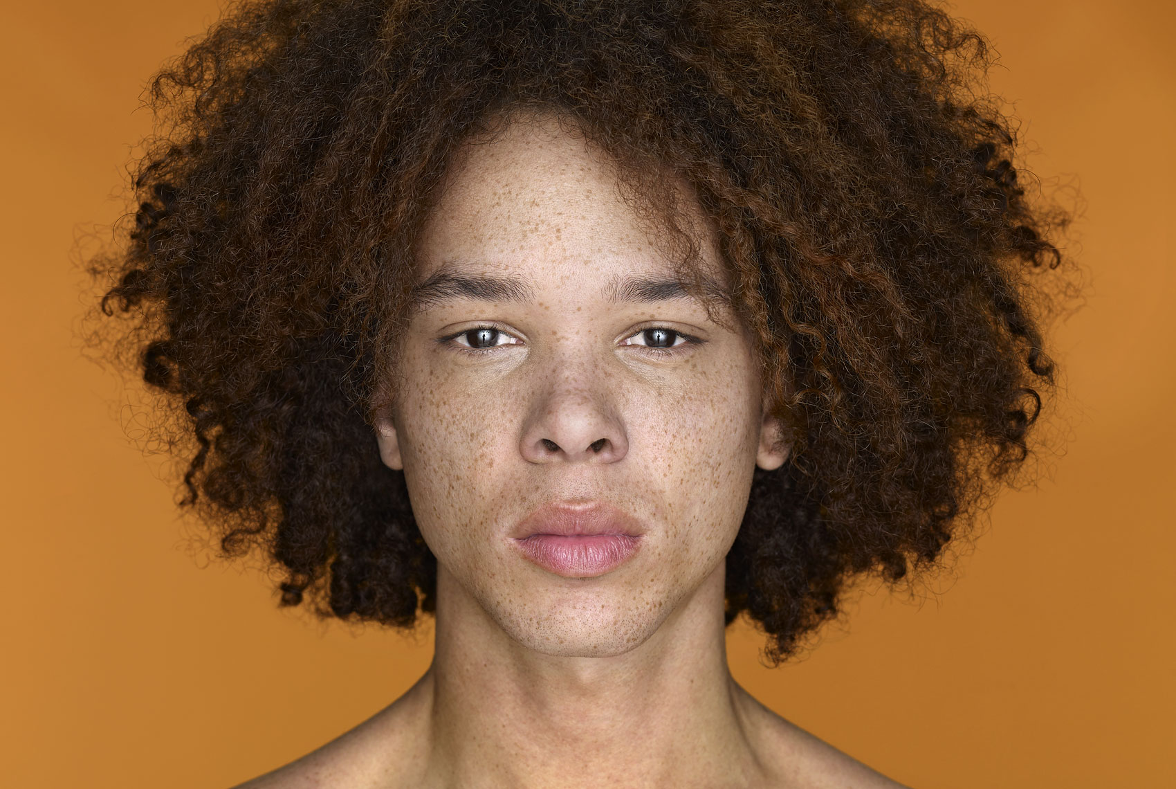 Studio portrait of a mixed race young man