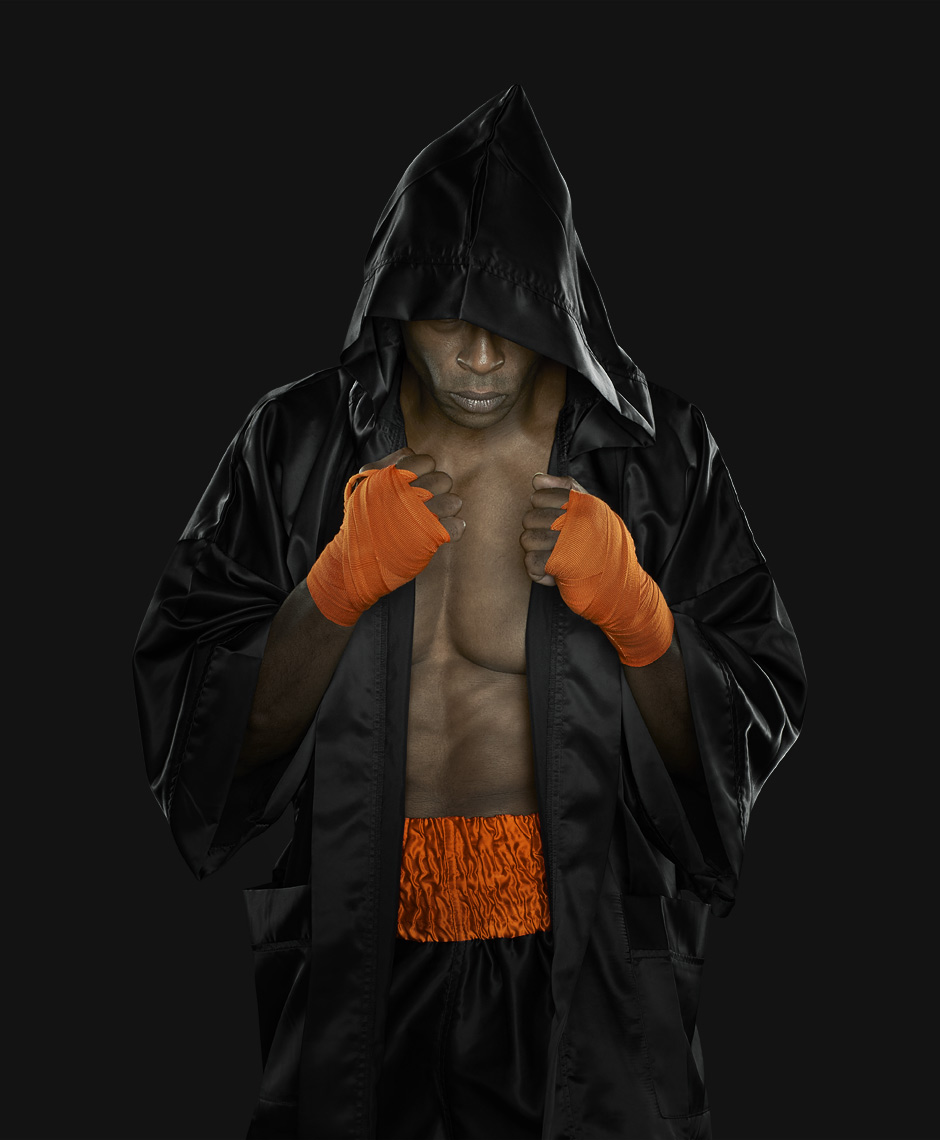Sony advertisement with boxer in robe